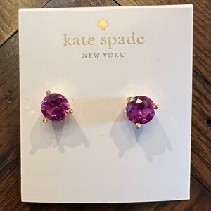 Kate Spade NY Bright Pink Fuchsia Crystal Stud Pierced Earrings